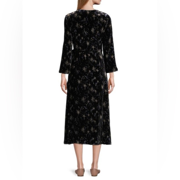 Johnny Was Stardust Velvet Wrap Midi Dress Silk Size XXS Limited Edition - Picture 3 of 11